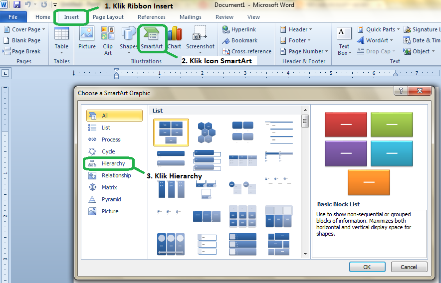 Cara Membuat Struktur Organisasi pada Microsoft Word 2010 