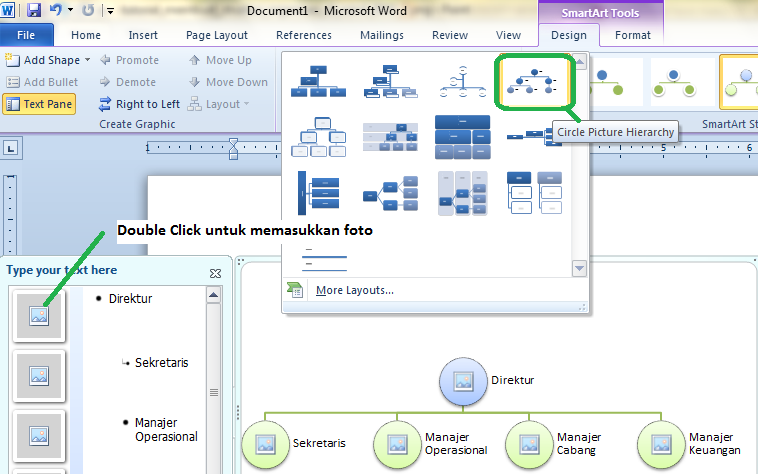 Cara Membuat Struktur Organisasi pada Microsoft Word 2010 